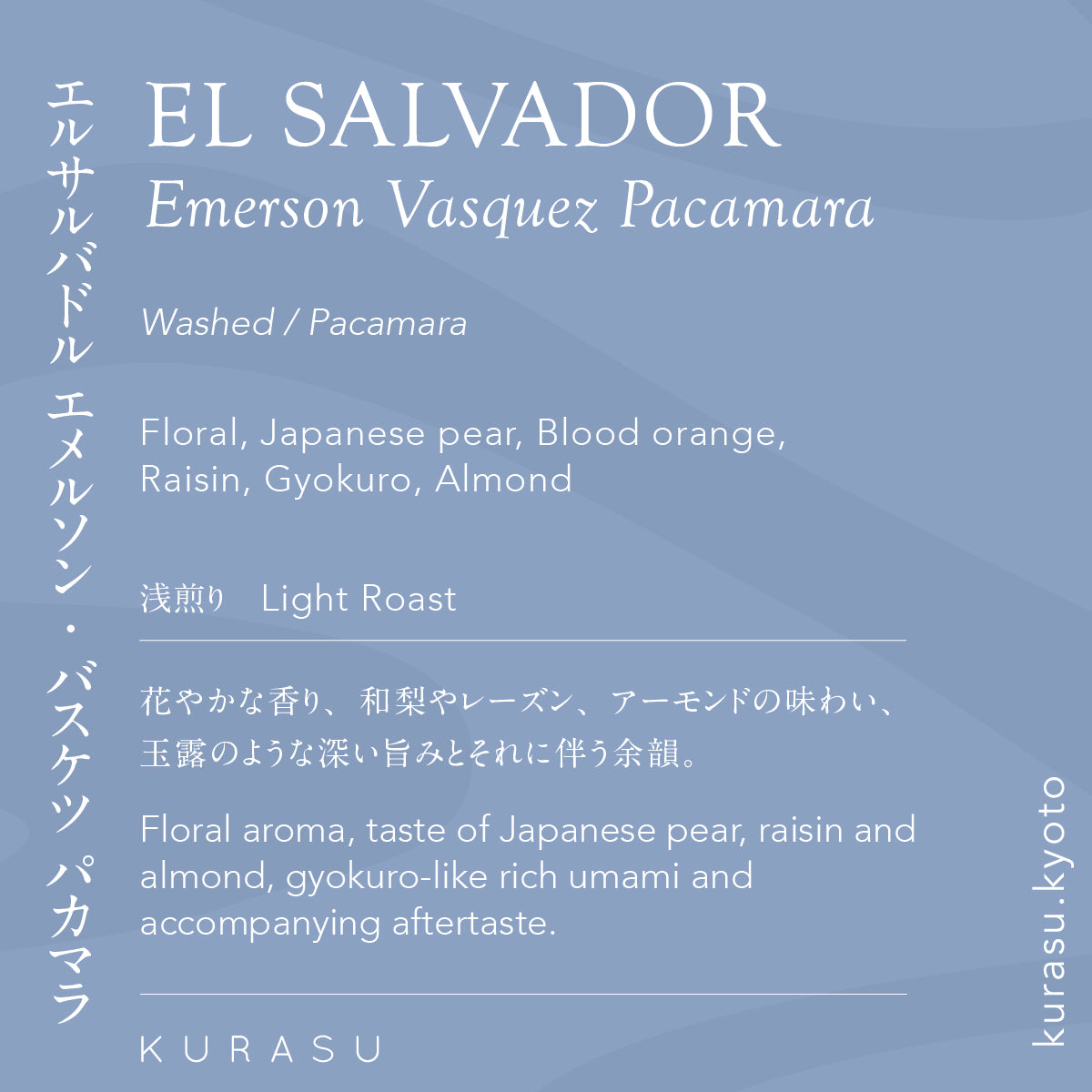 エルサルバドル エメルソン・バスケツ パカマラ [浅煎り]