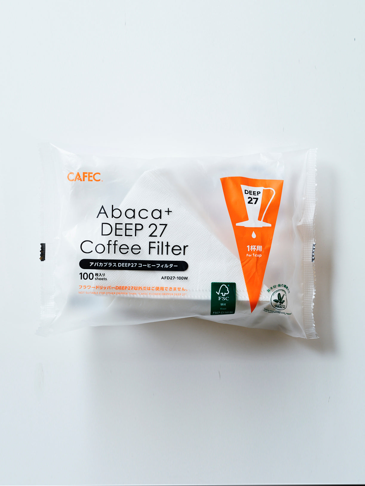 CAFEC Abaca Plus DEEP 27 dedicated paper coffee filter